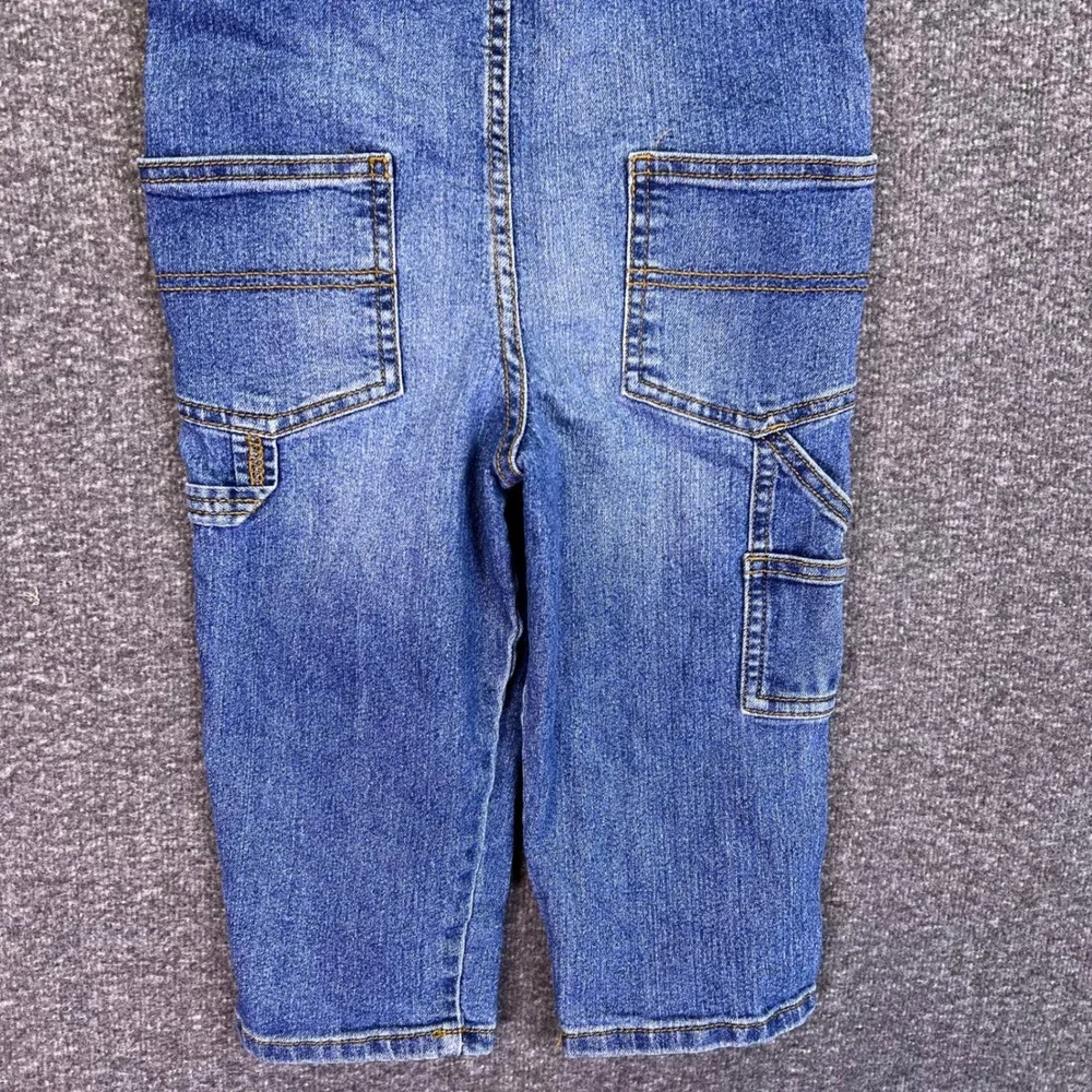 OshKosh B'gosh Denim Overalls Kids 3T Blue‎ Carpenter Casual Stretch Bibs